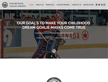 Tablet Screenshot of goaliemaskcollector.com